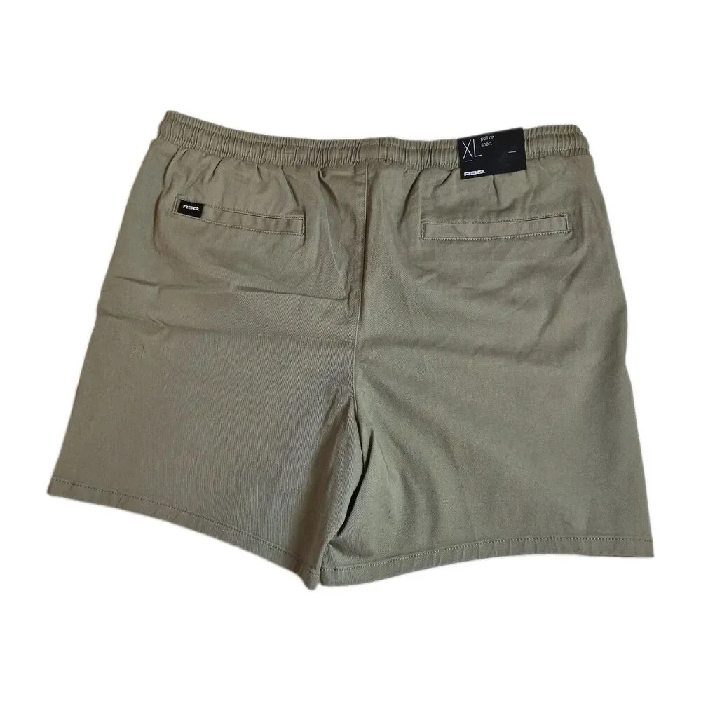 RSQ Men's Pull On Shorts Size XL Military Green Elastic Waist Pockets